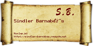 Sindler Barnabás névjegykártya